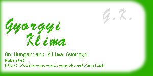 gyorgyi klima business card